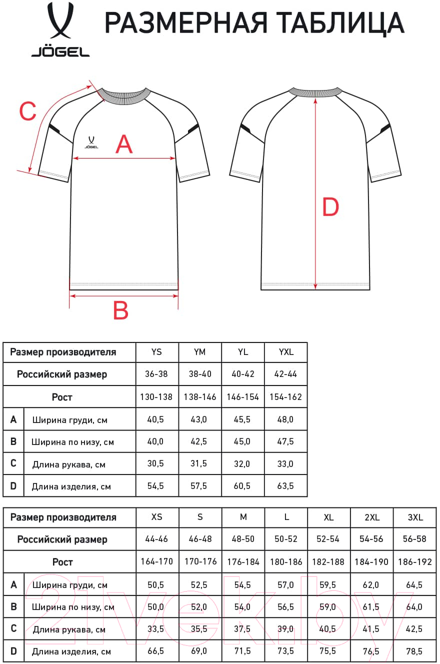 Футболка игровая футбольная Jogel Camp 2 CVC Training Tee (YS, серый) — фото 6
