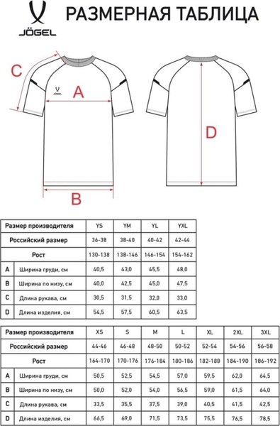 Футболка игровая футбольная Jogel Camp 2 CVC Training Tee (XXL, синий)