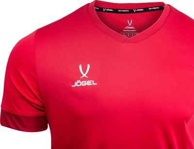 Футболка игровая футбольная Jogel Division PerFormDRY Union Jersey (YS, красный/ темно-красный/белый)