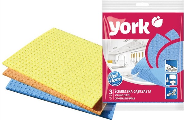 Набор салфеток хозяйственных York Губчатые 15x15см (3шт)