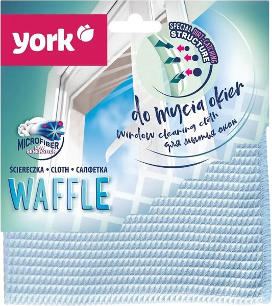 Салфетка хозяйственная York Из микрофибры для окон вафельная