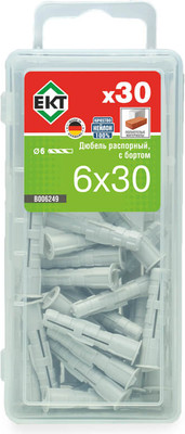 Дюбель распорный ЕКТ KEW KSD S  6х30 / B006249 (30шт) - 