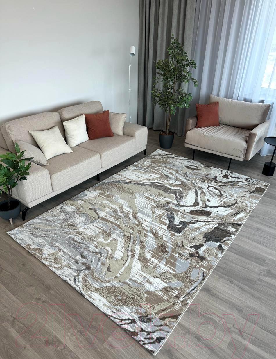 Ковер Radjab Carpet Бьянка Прямоугольник D007A / 7530RK-B (3x4, Cream Shirink/Vizon Fdy) — фото 4
