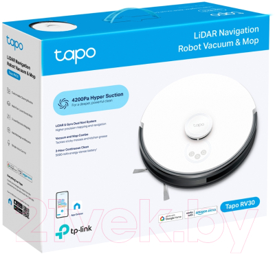 Робот-пылесос TP-Link Tapo RV30 (белый/черный)