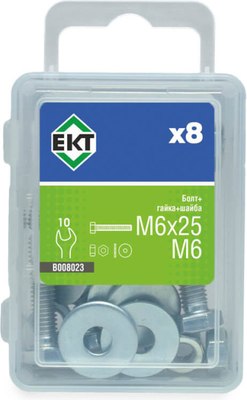 Болт ЕКТ M6х25 DIN933 / B008023 (8шт) - 