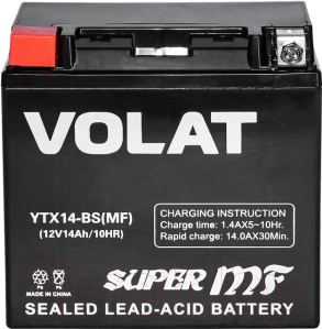 Мотоаккумулятор VOLAT YTX14-BS MF L+ (14 А/ч)