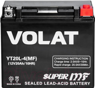 Мотоаккумулятор VOLAT YT20L-4 MF R+ (20 А/ч)