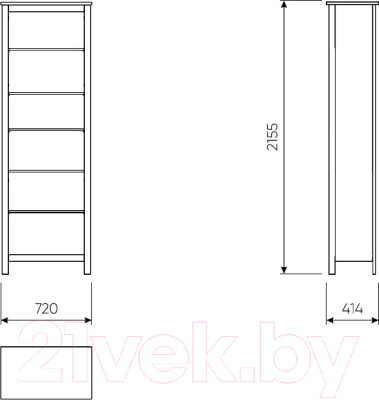 Стеллаж Mio Tesoro Сага 2.08.07.110.4 (серый)