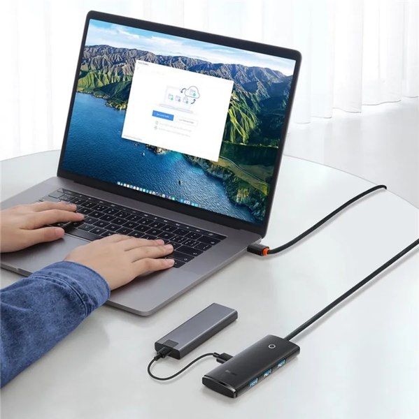 USB-хаб Baseus Lite Series / WKQX030101 (черный)