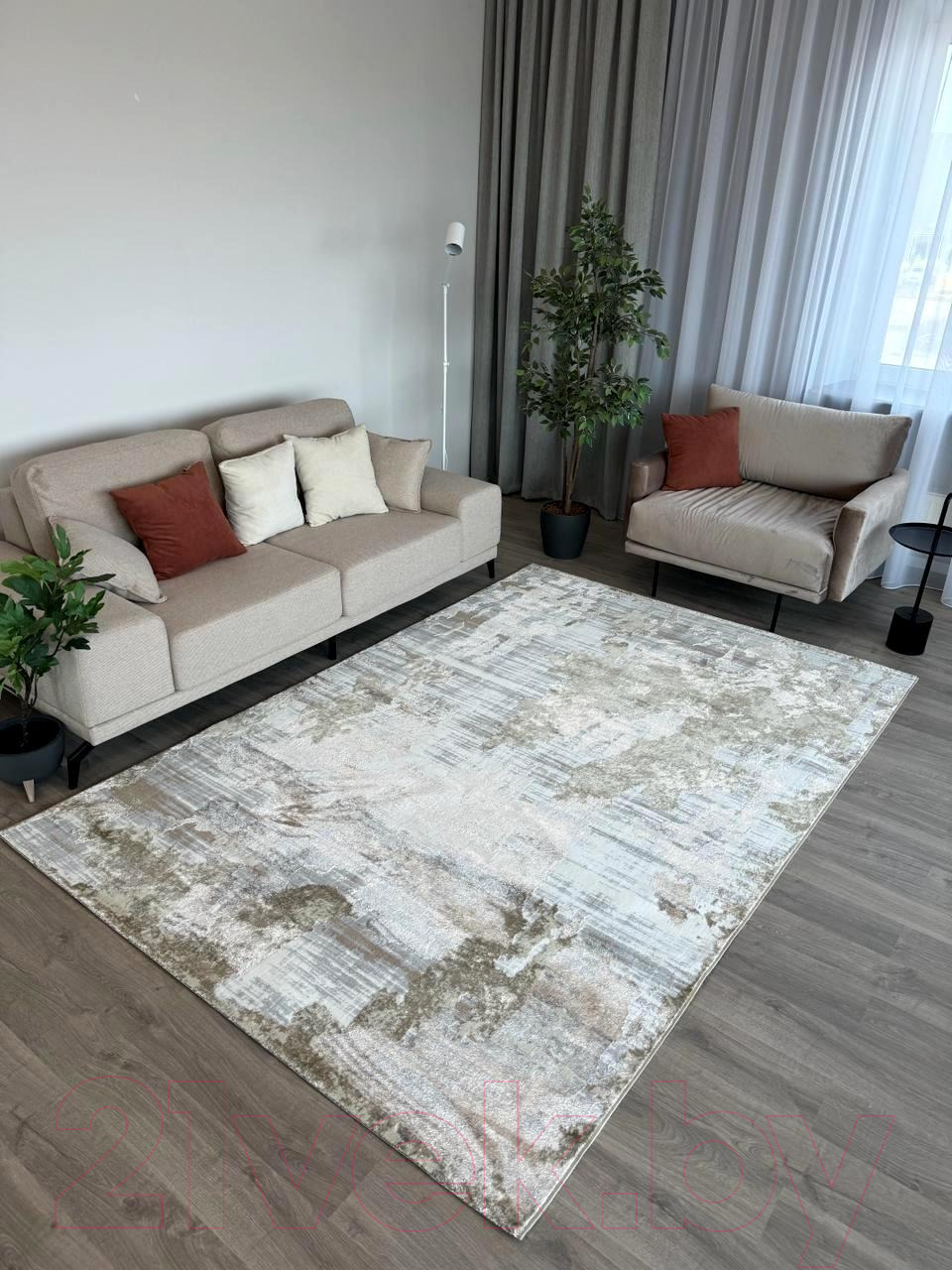 Ковер Radjab Carpet Бьянка Прямоугольник D009A / 7607RK-B