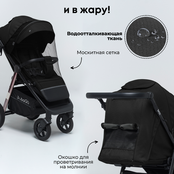 Детская прогулочная коляска Bubago Model Bass / 133-CH-4 (черный)