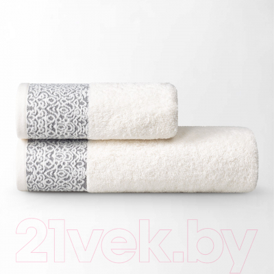 Полотенце ECOTEX Мадонна 70x140 / М-01-Б (ванильный)
