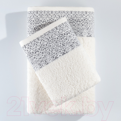 Полотенце ECOTEX Мадонна 70x140 / М-01-Б (ванильный)