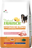 Сухой корм для собак Trainer Natural Sensitive No Gluten Medium&Maxi Adult свинина (3кг) - 