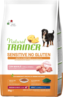 Сухой корм для собак Trainer Natural Sensitive No Gluten Medium&Maxi Adult свинина (3кг)