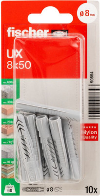 Дюбель универсальный FISCHER UX 8x50 / 90864f (10шт) - 