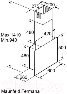 Вытяжка наклонная Maunfeld Fermana 60 (золото)