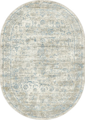 Коврик Radjab Carpet Бьянка Овал D008A / 11084RK-B (1.2x1.8, Cream Shirink/Blue Fdy) -
