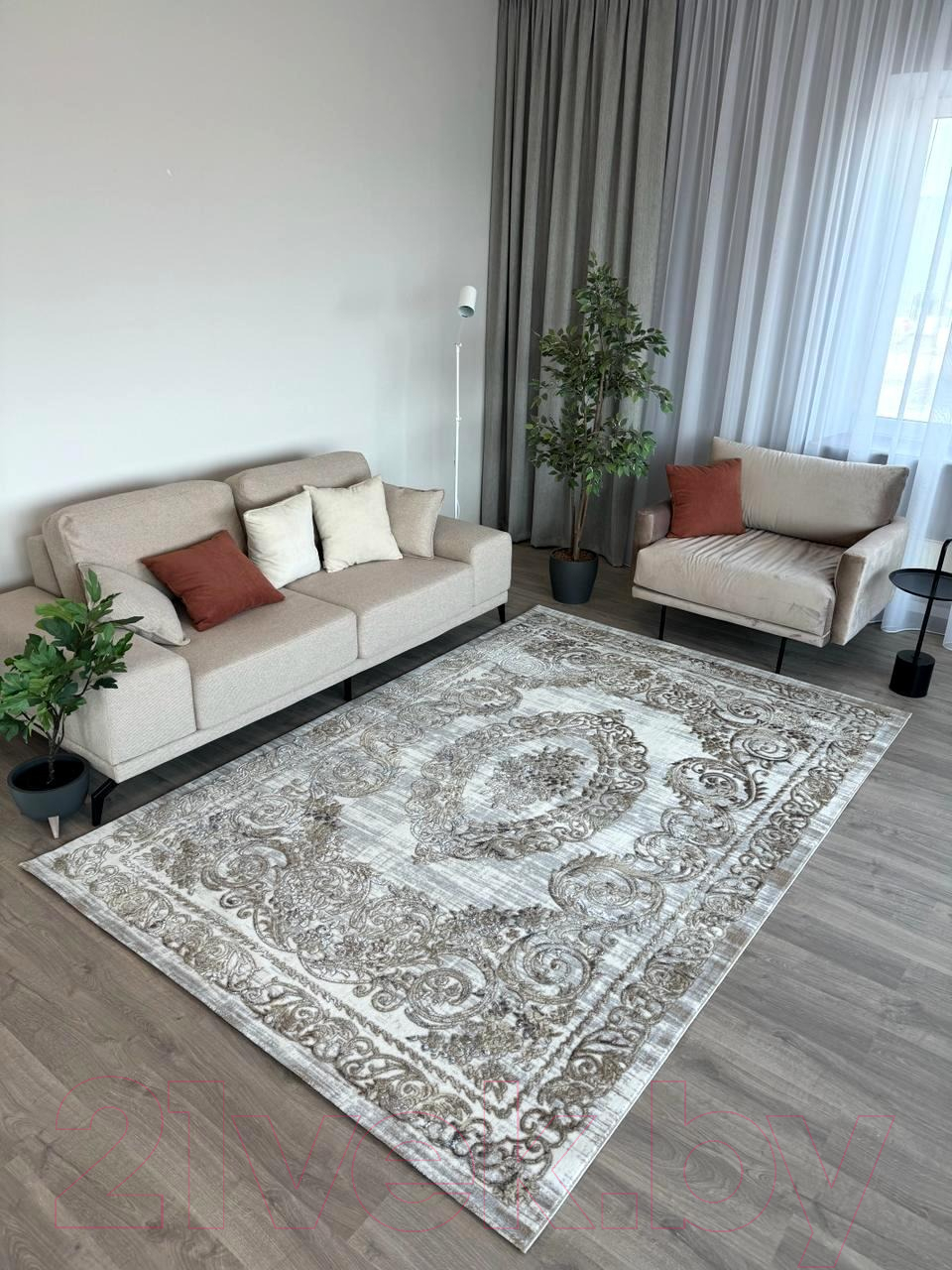 Ковер Radjab Carpet Бьянка Прямоугольник N004D / 8090RK-B