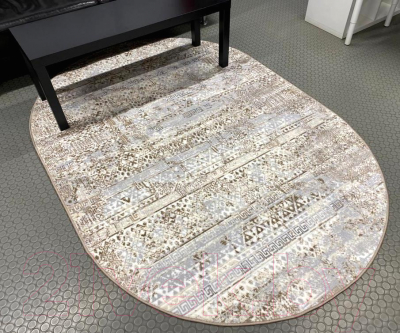 Ковер Radjab Carpet Бьянка Овал D057A / 8796RK-B (2x2.9, Cream Shirink/Vizon Fdy)