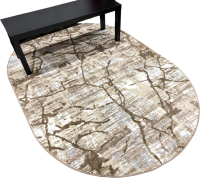 Ковер Radjab Carpet Бьянка Овал D059A / 10611RK-B (1.6x3, Cream Shirink/Vizon Fdy) - 