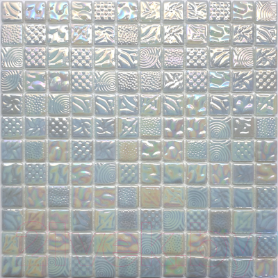 Комплект мозаики Gidrostroy Glass Mosaic L-015 (317x317, белый, 5шт)