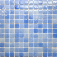 Комплект мозаики Gidrostroy Glass Mosaic QN-006 AS (317x317, голубой/синий, 5шт) - 