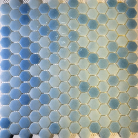 Комплект мозаики Gidrostroy Glass Mosaic TN-008 (300x300, голубой, 5шт) - 