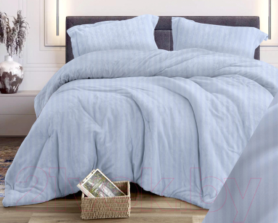 Изображение товара Комплект постельного белья Бояртекс №334 Страйп Вид 8/6 Евро-стандарт (бязь, серебристо-серый)