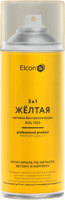 Грунт-эмаль Elcon По ржавчине 3в1 (520мл, матовый желтый)