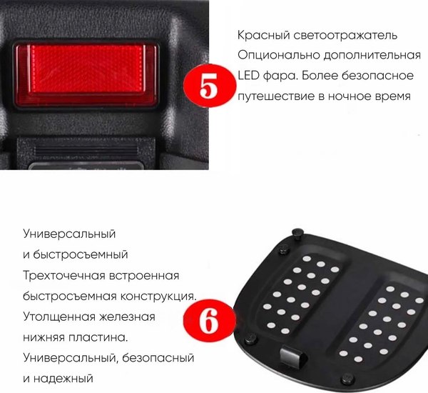 Кофр для мотоцикла AVM 638 LED