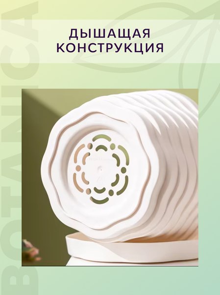 Кашпо BOTANICA Duet 19.5x22см (3л, молочный)