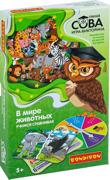 Развивающая игра Bondibon В мире животных Учимся сравнивая / ВВ6025