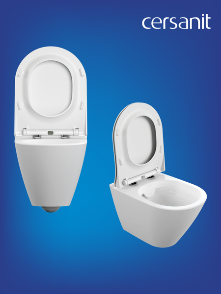 Унитаз подвесной с инсталляцией Cersanit City Smart CO DPL EO Slim + Vector / 68305 (с кнопкой Estetica черный матовый)