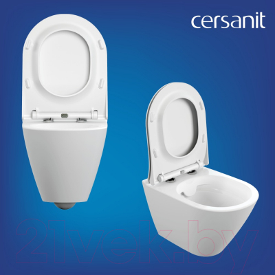 Унитаз подвесной с инсталляцией Cersanit City Smart CO DPL EO Slim (с кнопкой Estetica 64109 белый)