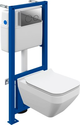 

Унитаз подвесной с инсталляцией, Crea CO DPL EO Slim + Link PRO / 64443