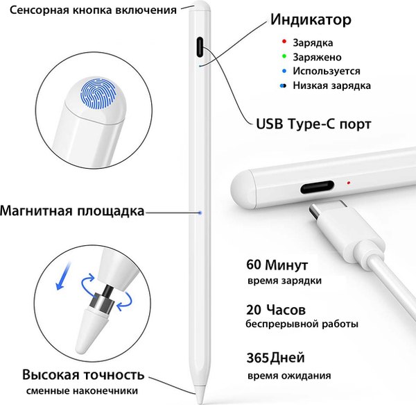 Стилус Doogee S1W / ELE-STYLUS-S1W (белый)