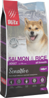 Сухой корм для собак Blitz Pets Adult Salmon & Rice / 4213 (15кг) - 