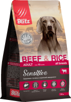 Сухой корм для собак Blitz Pets Adult Beef & Rice / 4217 (1.8кг) - 