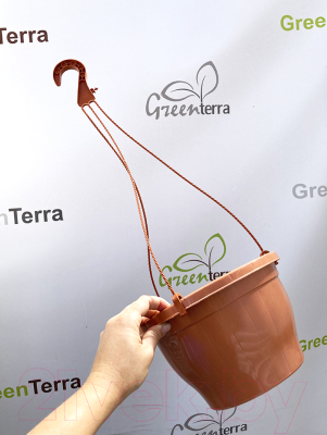 Набор кашпо GreenTerra С подвесом 23/14см 3.7л (5шт, терракотовый)