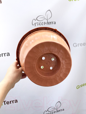 Набор кашпо GreenTerra С подвесом 23/14см 3.7л (5шт, терракотовый)