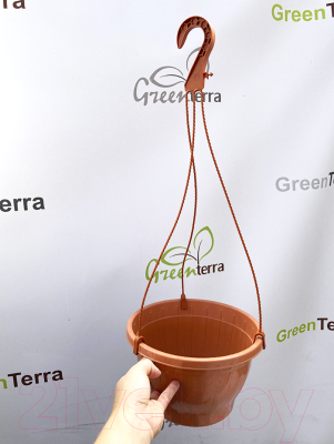 Набор кашпо GreenTerra С подвесом 23/14см 3.7л (5шт, терракотовый)