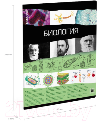 Изображение товара Тетрадь предметная Erich Krause Timeline Биология / 60652 (36л, клетка)