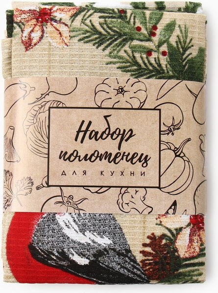 Набор полотенец Доляна Зимние праздники 28x46 / 10582417 (4шт)