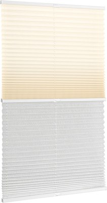 Штора-плиссе Delfa Basic Uni СПШ-3100/3504 Plain Transparent (34x160, кремовый/белый)