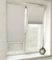 Штора-плиссе Delfa Basic Blo СПШ-37102/3504 Plain Transparent (48x160, белый/белый) - 