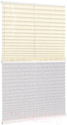 Изображение товара Штора-плиссе Delfa Walnut СПШ-3402/3504 Plain Transparent (62x160, кремовый/белый)