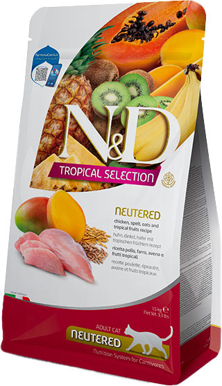 Изображение товара Сухой корм для кошек Farmina N&D Tropical Selection Cat Chicken Neutered Adult (1.5кг)