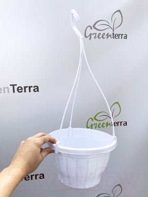 Набор кашпо GreenTerra С подвесом 21/13см 2.5л (5шт, белый)