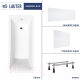 Ванна акриловая Lauter Aurora 150x70 / 21010050 (с ножками, лицевым и торцевым экранами) - 